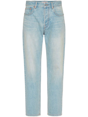 VALENTINO Mid-Rise Tapered Leg Denim Jeans