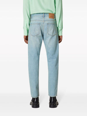 VALENTINO Mid-Rise Tapered Leg Denim Jeans