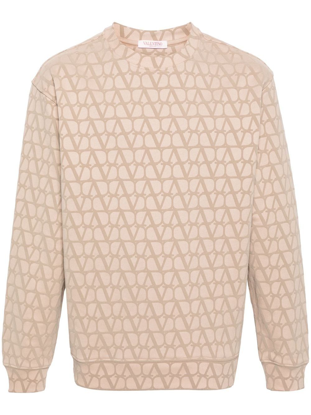 VALENTINO Mens Iconographic Toile Sweatshirt in Melangrey for SS24