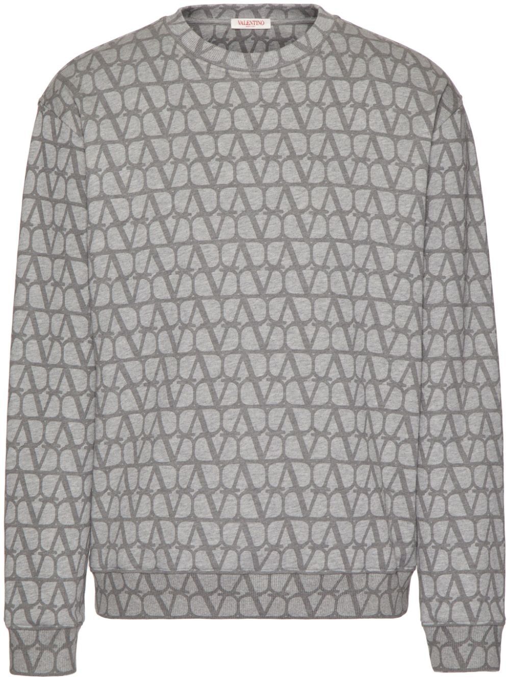 VALENTINO Mens Iconographic Toile Sweatshirt in Melangrey for SS24