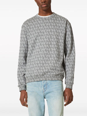 VALENTINO Mens Iconographic Toile Sweatshirt in Melangrey for SS24