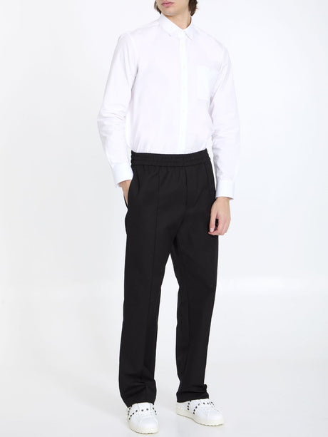 Men's Black Cotton Trousers for SS24 Collection