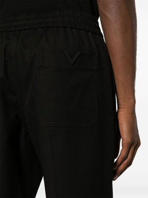 VALENTINO Men's V-Detail Stretch Cotton Trousers in Nero for SS24