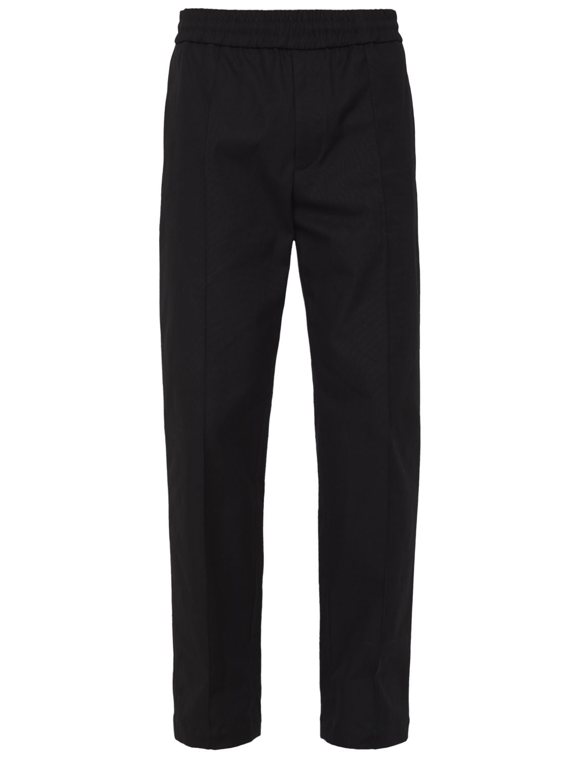 VALENTINO Men's V-Detail Stretch Cotton Trousers in Nero for SS24