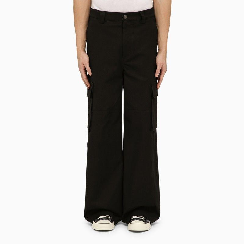 VALENTINO Sleek Black Cotton Cargo Pants