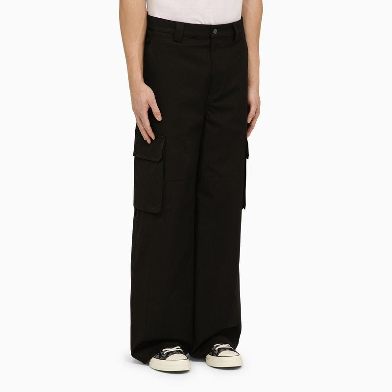 VALENTINO Sleek Black Cotton Cargo Pants