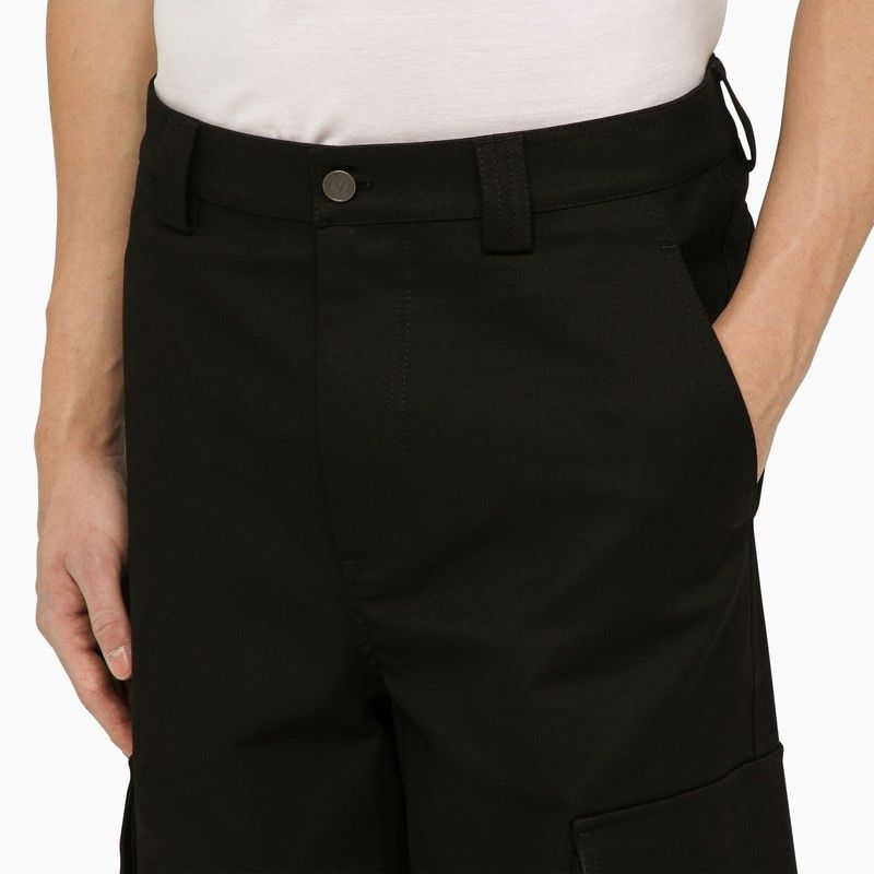 VALENTINO Sleek Black Cotton Cargo Pants