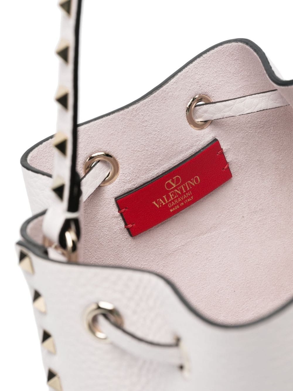 VALENTINO GARAVANI Lilac Leather Studded Mini Bucket Bag