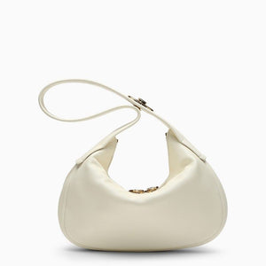 VALENTINO GARAVANI Ivory Leather Small Go-Hobo Crossbody Bag with Gold-Tone VLogo Clasp