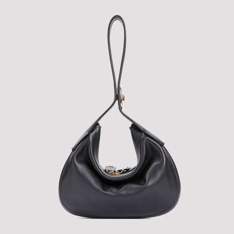 VALENTINO GARAVANI Black Nappa Leather Small GO-Hobo Shoulder Bag