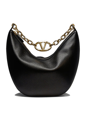 VALENTINO GARAVANI 24SS Black Shoulder Bag for Women with Sleek Design and Multiple Pockets