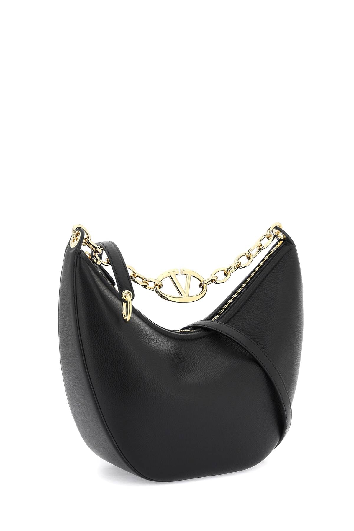 VALENTINO GARAVANI Medium Grained Leather Hobo Handbag