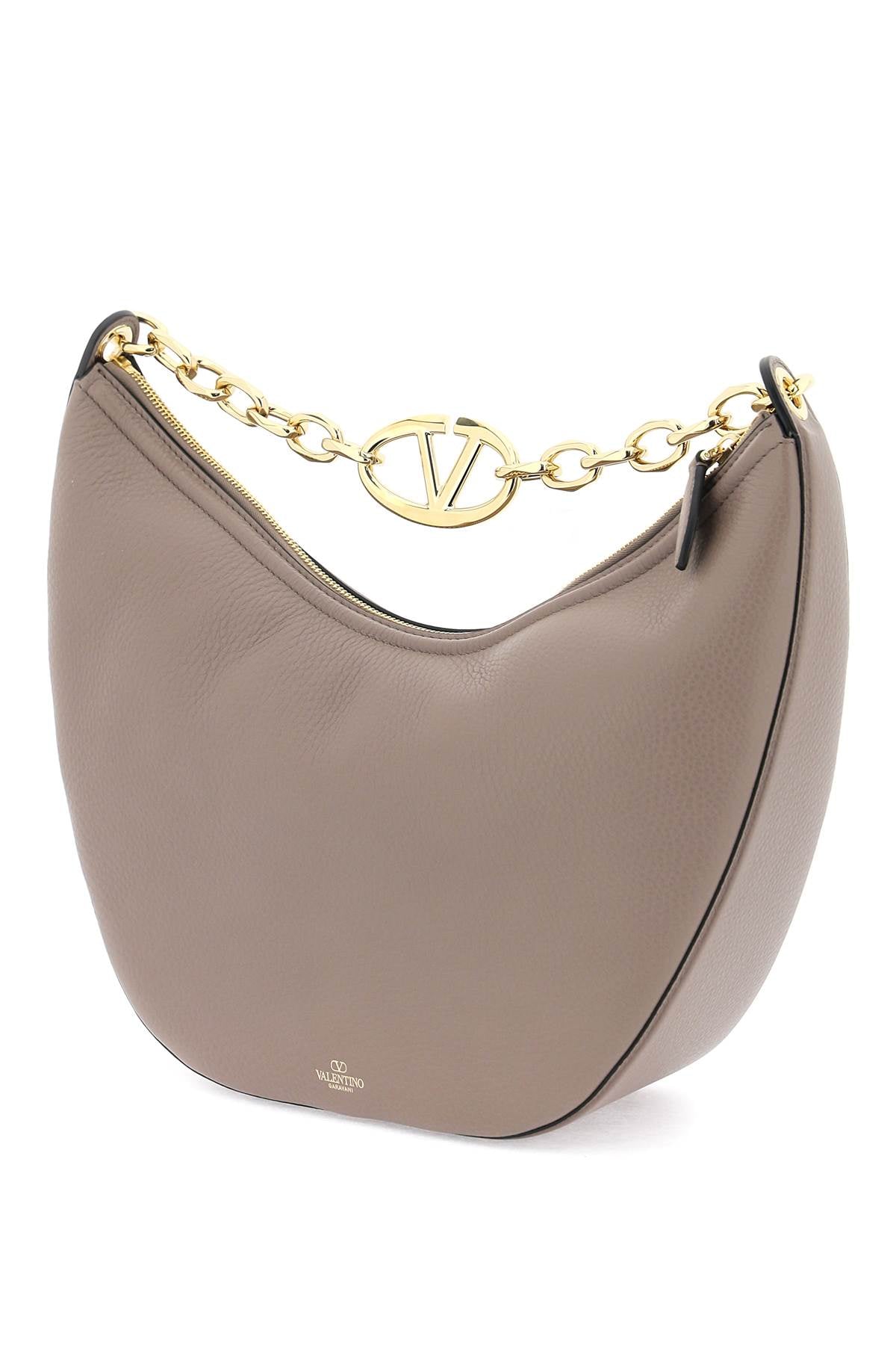 VALENTINO GARAVANI Medium Grained Leather Hobo Handbag