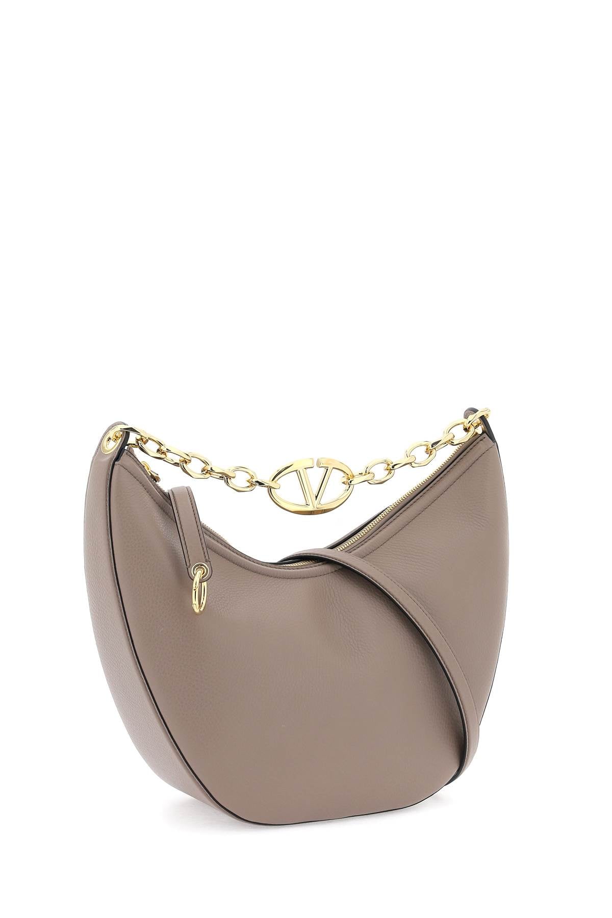 VALENTINO GARAVANI Medium Grained Leather Hobo Handbag