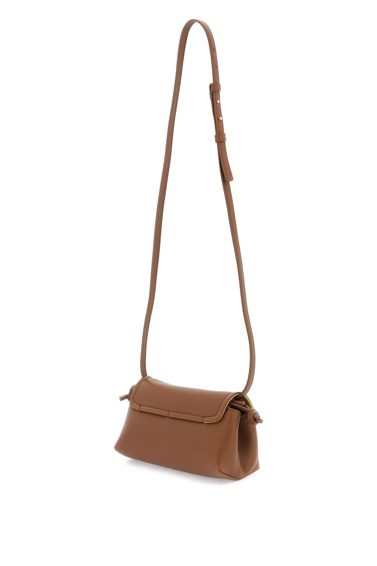 VALENTINO GARAVANI Mini VLogo 1960 Gold Emblem Leather Crossbody Bag in Brown