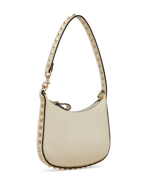 Ivory Mini Hobo Bag with Rockstud Details for Women - SS24 Collection