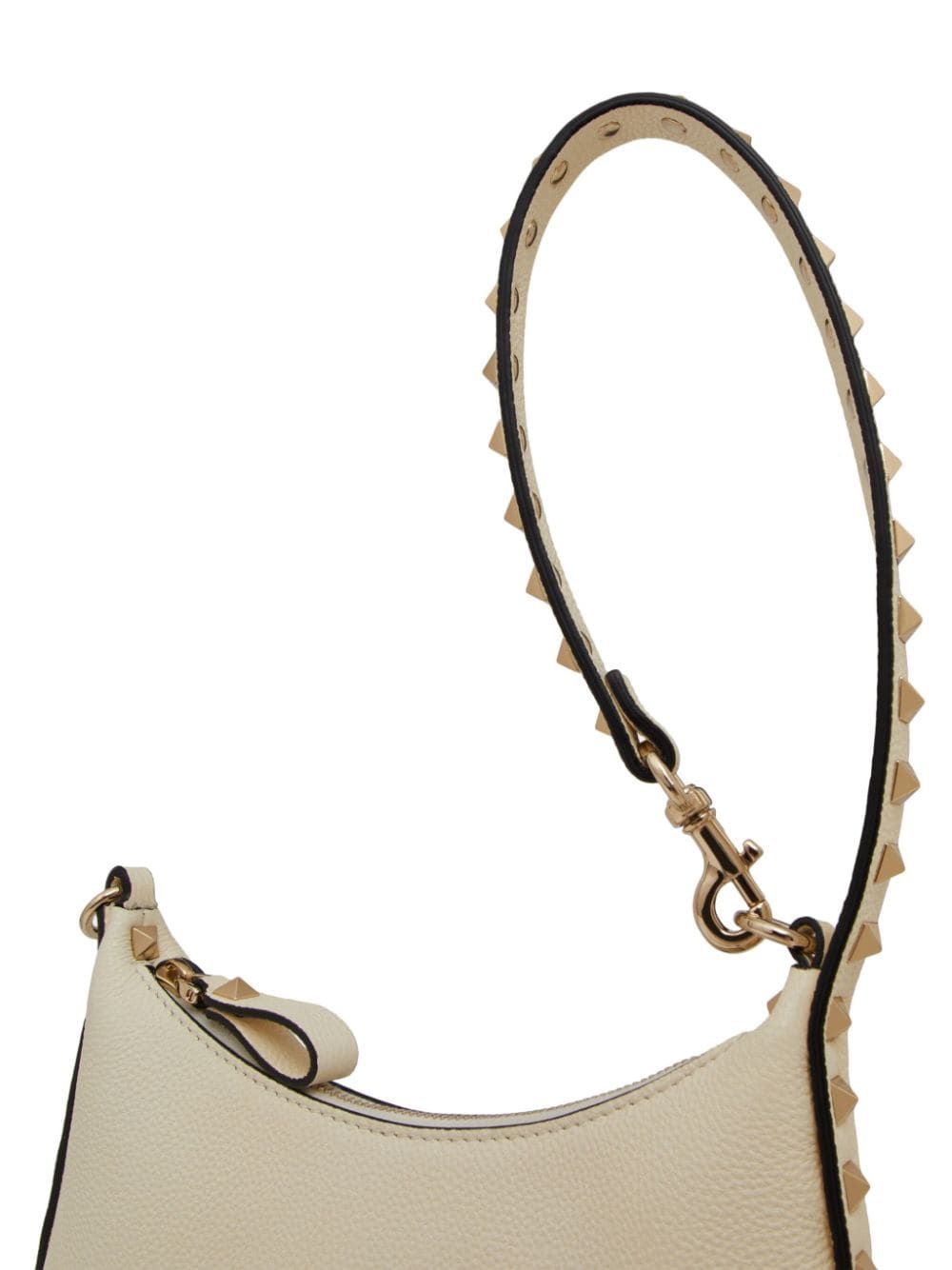 Túi xách Mini Hobo màu kem với chi tiết Rockstud dành cho phái nữ - Bộ sưu tập SS24