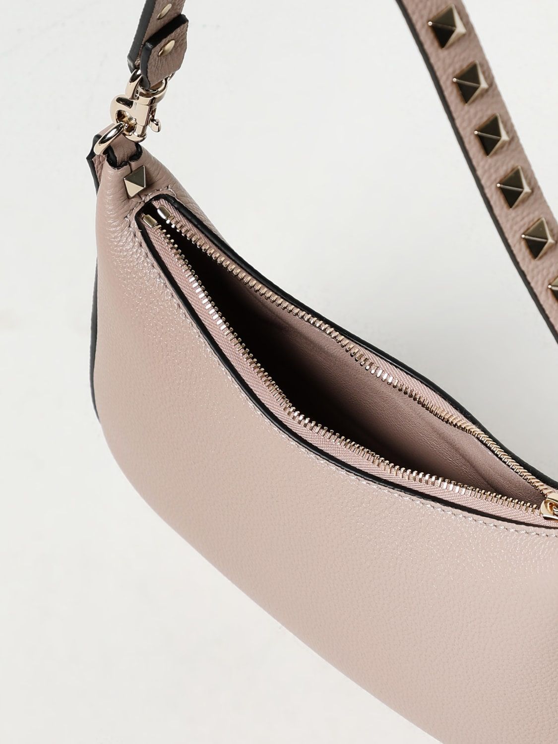 Ivory Mini Hobo Bag with Rockstud Details for Women - SS24 Collection