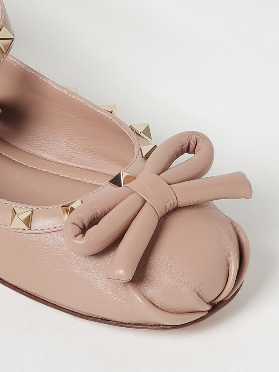 Pink Valentino Rockstud Ballerina Shoes for Women