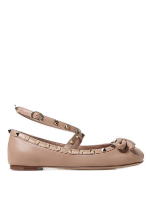 Pink Valentino Rockstud Ballerina Shoes for Women