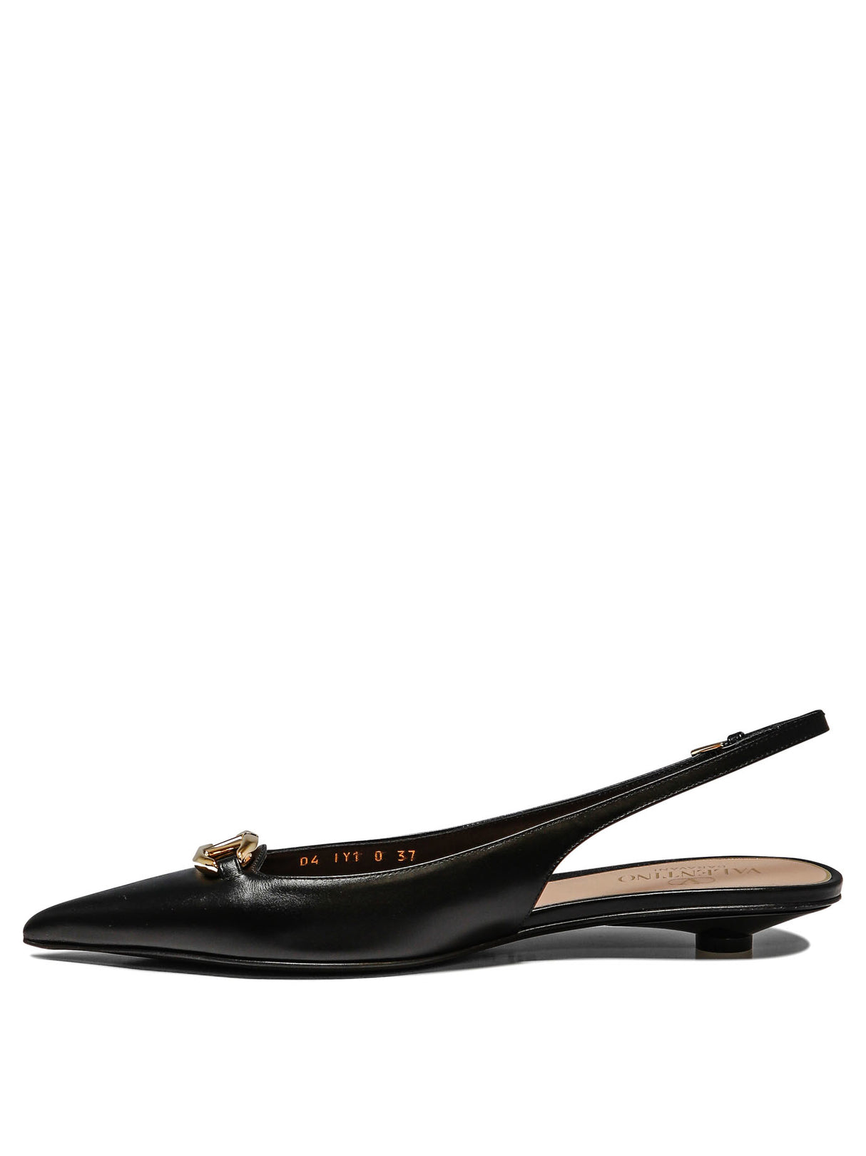 VALENTINO GARAVANI Black Leather Slingback Ballet Flats for Women - SS24 Collection