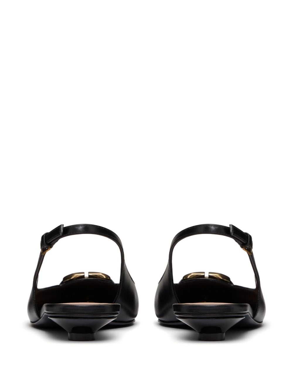 VALENTINO GARAVANI Black Leather Slingback Ballet Flats for Women - SS24 Collection