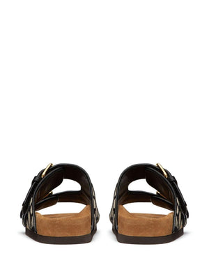 VALENTINO NATNERO Calf Leather Slide Sandals for Women