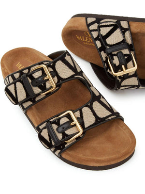 VALENTINO NATNERO Calf Leather Slide Sandals for Women