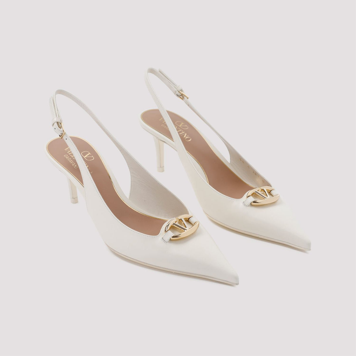 VALENTINO GARAVANI Elevated Slingback Pumps with Logo - 6CM Heel