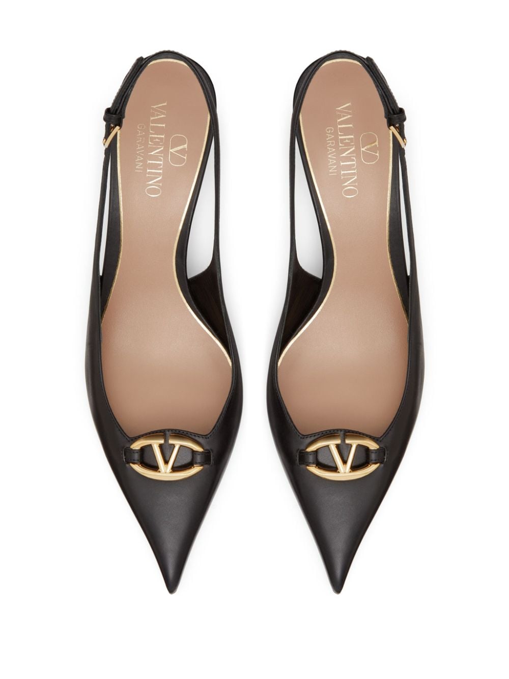 VALENTINO GARAVANI Black Pointed Toe Slingback Pumps for Women - SS24 Collection