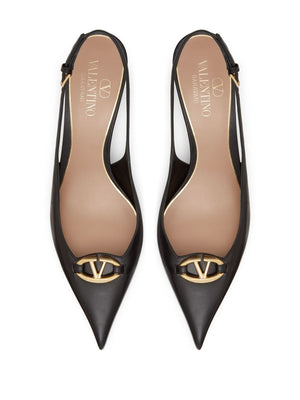 VALENTINO GARAVANI Black Pointed Toe Slingback Pumps for Women - SS24 Collection