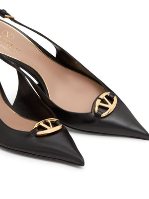 VALENTINO GARAVANI Black Pointed Toe Slingback Pumps for Women - SS24 Collection