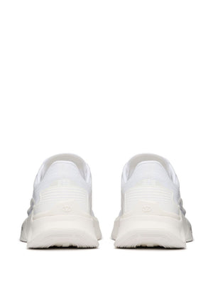 VALENTINO GARAVANI White Mesh Panel Sneakers with Chunky Rubber Sole for Women