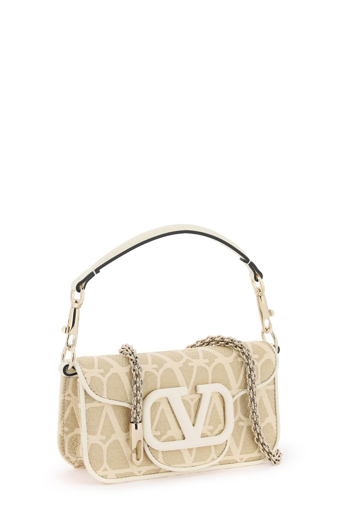 VALENTINO GARAVANI Raffia Shoulder Handbag with Toile Iconographe Pattern