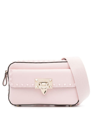 VALENTINO GARAVANI Pink Leather Rockstud Mini Crossbody Handbag