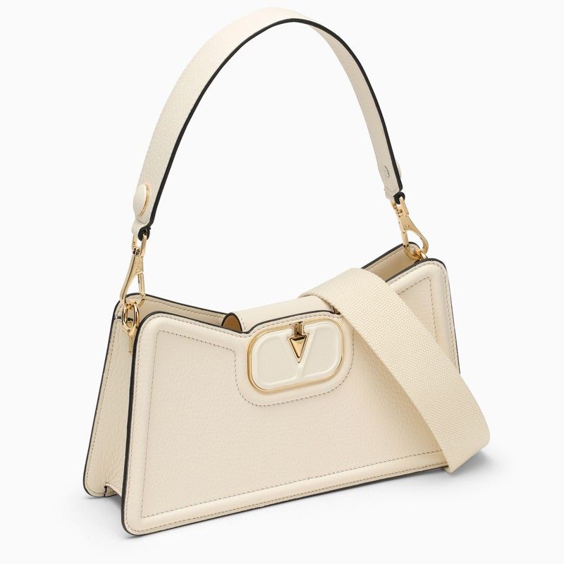 Tan-Colored Grained Calfskin Shoulder Handbag for Women