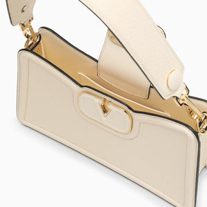 Tan-Colored Grained Calfskin Shoulder Handbag