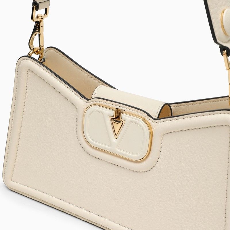 Tan-Colored Grained Calfskin Shoulder Handbag