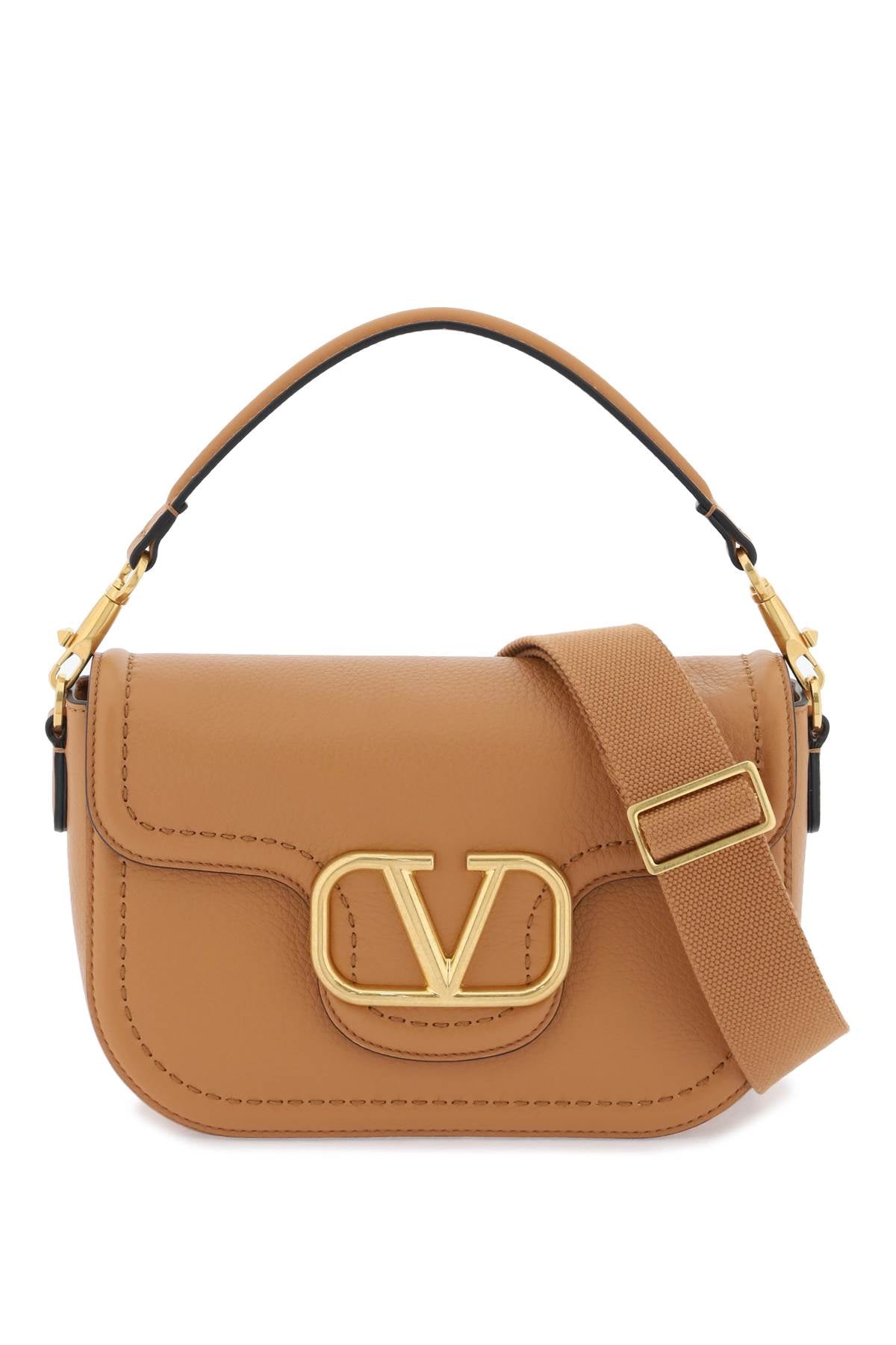 VALENTINO GARAVANI Mini Grained Leather Shoulder Bag - 23.5cm x 18cm x 8cm