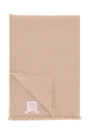 VALENTINO GARAVANI Beige Scarf with Iconic Toile Iconographe Jacquard Workmanship for Women