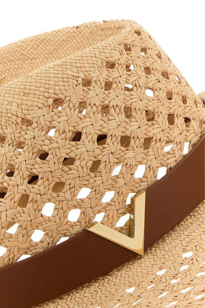 VALENTINO Stylish V Signature Large Brim Hat for Women in Avana