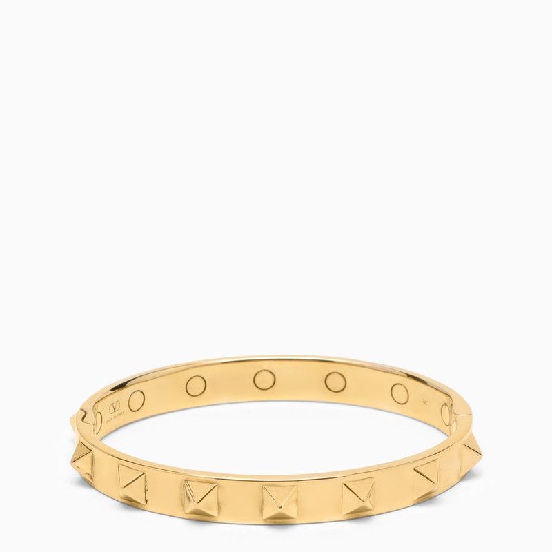 VALENTINO GARAVANI Gold-Toned Rockstud Rigid Bracelet for Women SS24