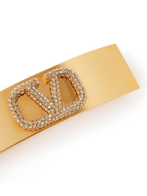 VALENTINO GARAVANI Crystal-Embellished Vlogo Signature Hair Clip