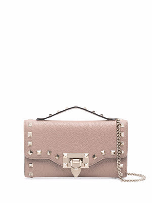 VALENTINO Powder Pink Rockstud Clutch for Women