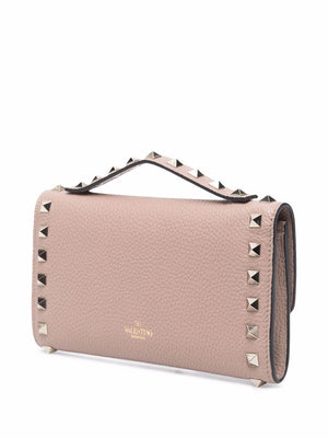 VALENTINO Powder Pink Rockstud Clutch for Women