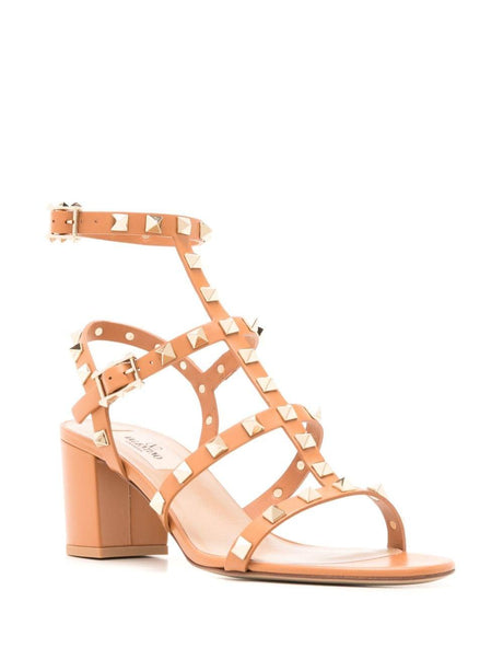 VALENTINO Elegant Ankle Strap Sandals for Women - Almondbeig