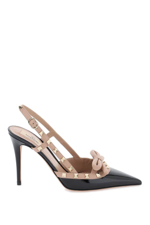 VALENTINO GARAVANI Rockstud Bow Slingback Pumps - 10CM Heel