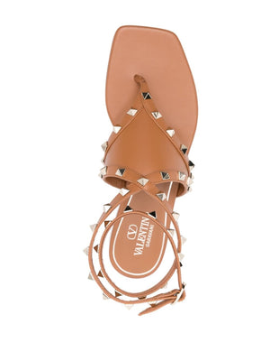 VALENTINO Almond Beige Studded Sandals for Women