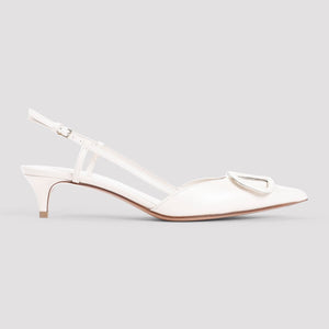 VALENTINO GARAVANI Elegant Nude Leather Slingback Sandals with 1.6-inch Heel