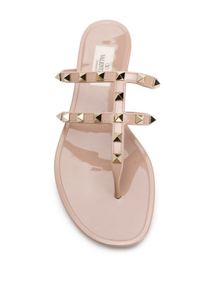 VALENTINO GARAVANI Studded Thong Sandals in Powder for Women